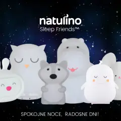 Urocze lampki dla dzieci w kształcie zwierzątek: króliczka, sowy, lisa, hipopotama, pingwinka i myszki.