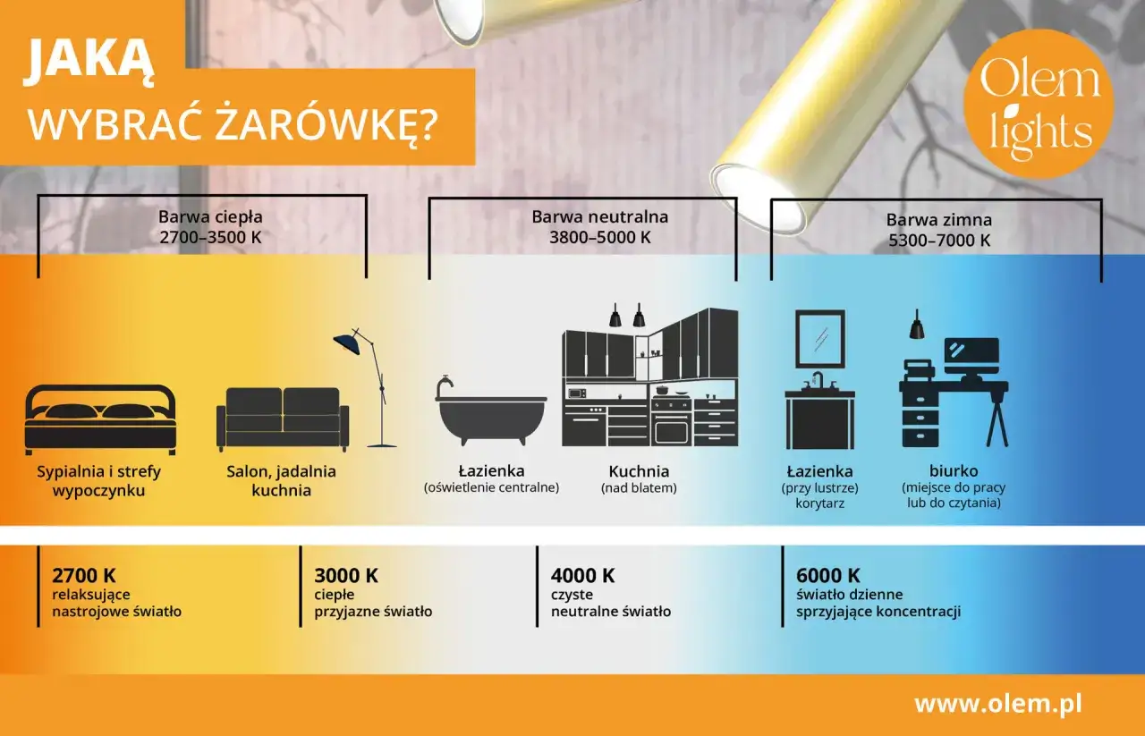 Wybierasz żarówkę? 6000 K to światło dzienne, idealne do biurka, sprzyja koncentracji.